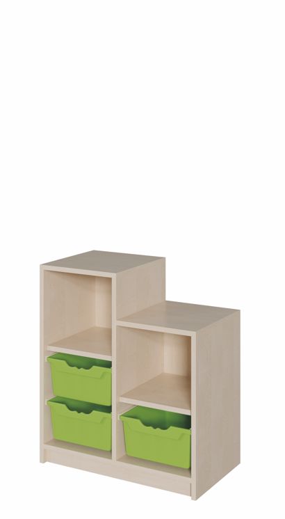 SideStep Schrank 80/60 cm, 3 ErgoTray Boxen L/Regal